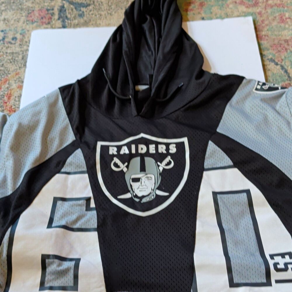 Las Vegas Raiders Women's 3XL Cropped Short Sleeve Hoodie Lined Mesh NFL